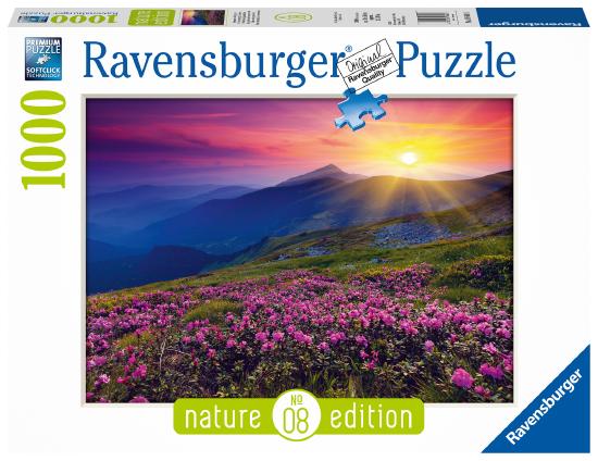 Produktbild des Puzzles: Bergwiese im Morgenrot. Artikelnummer 19608.