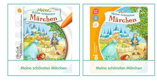 Bild zweier tiptoi Bücher. Das Buch mit dem weißen Rand ist eine ältere Version und das mit dem orangenen Rand ist die Neuauflage.