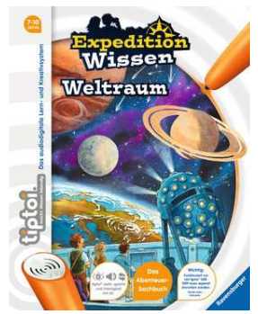 Produktbild des tiptoi Buches Weltraum mit der Artikelnummer 55401. Bitte hier klicken für den Audiodatei-Download.