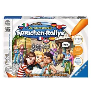 Produktbild des tiptoi Spiels Die internationale Sprachen-Rallye. Artikelnummer 00705. Bitte hier klicken für den Audiodatei-Download.
