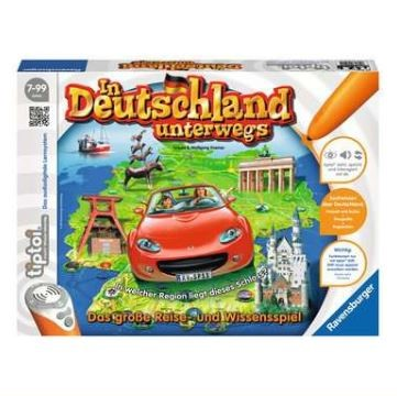 Produktbild des tiptoi Spiels In Deutschland unterwegs. Artikelnummer 00521. Bitte hier klicken für den Audiodatei-Download.