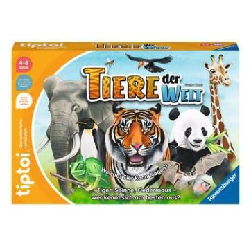 Produktbild des tiptoi Spiels Tiere der Welt. Artikelnummer 00171. Bitte hier klicken für den Audiodatei-Download.