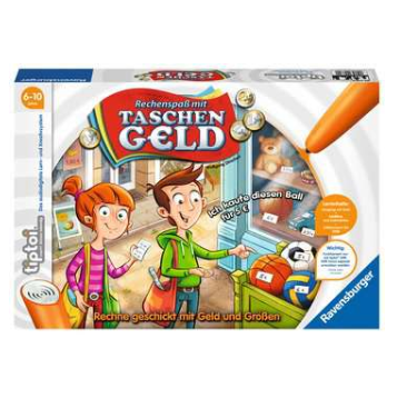 Produktbild des tiptoi Spiels Rechenspaß mit Taschengeld. Artikelnummer 00779. Bitte hier klicken für den Audiodatei-Download.