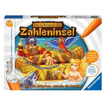 Produktbild des tiptoi Spiels Das Geheimnis der Zahleninsel. Artikelnummer 00512. Bitte hier klicken für den Audiodatei-Download.