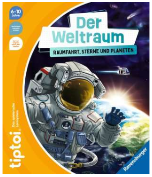 Produktbild des tiptoi Buches Der Weltraum: Raumfahrt, Sterne und Planeten mit der Artikelnummer 49282. Bitte hier klicken für den Audiodatei-Download.