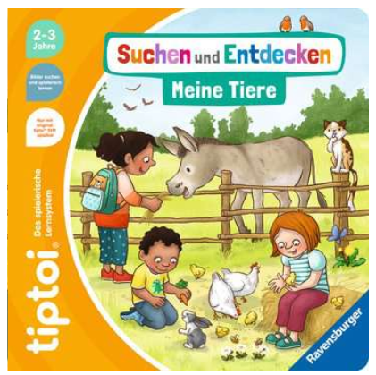 Produktbild des tiptoi Buches Suchen und Entdecken Meine Tiere mit der Artikelnummer 49290. Bitte hier klicken für den Audiodatei-Download.