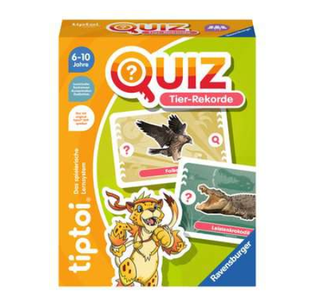 Produktbild des tiptoi Quiz Tier-Rekorde. Artikelnummer 00194. Bitte hier klicken für den Audiodatei-Download.