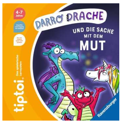 Produktbild des tiptoi Buches Darro Drache und die Sache mit dem Mut mit der Artikelnummer 49292. Bitte hier klicken für den Audiodatei-Download.