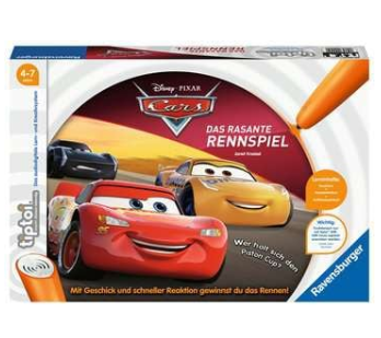 Produktbild des tiptoi® Spiels Cars - Das rasante Rennspiel. Artikelnummer 00021. Bitte hier klicken für den Audiodatei-Download.