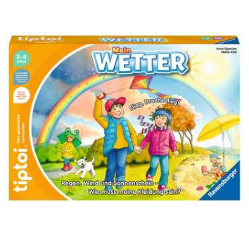 Produktbild des tiptoi Spiels Mein Wetter. Artikel 00118. Bitte hier klicken für den Audiodatei-Download.