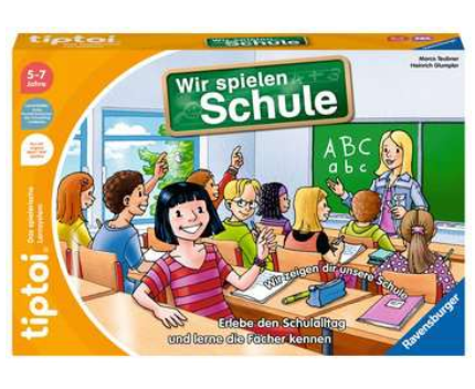 Produktbild des tiptoi Spiels - Wir spielen Schule. Artikelnummer 00123. Bitte hier klicken für den Audiodatei-Download.