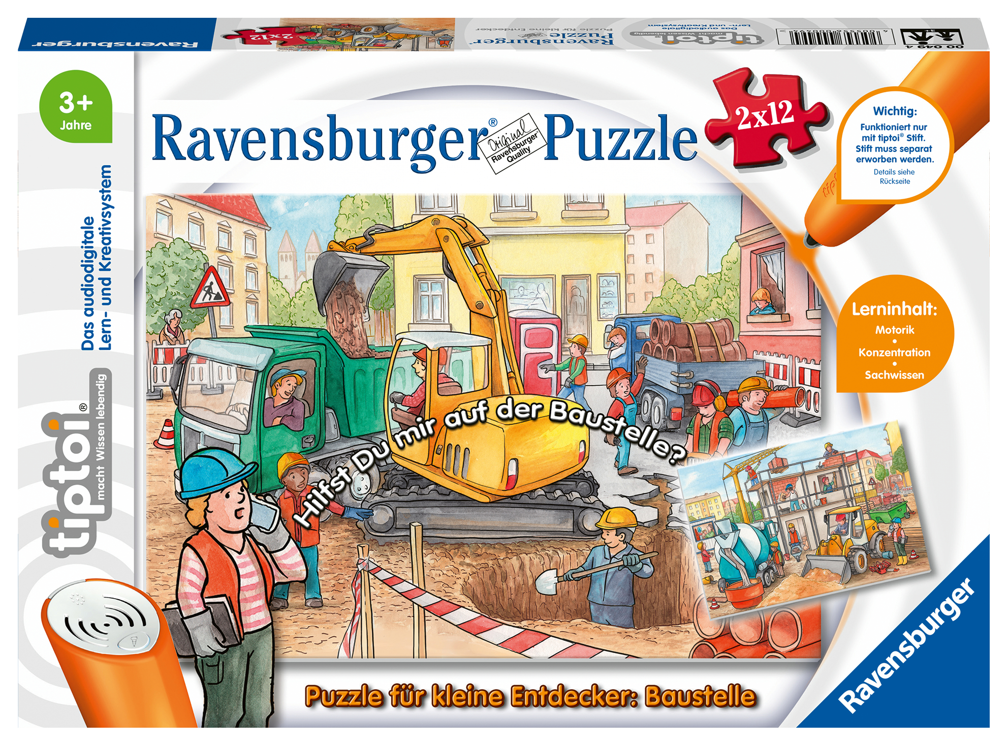 Produktbild des tiptoi Artikels Puzzle für kleine Entdecker: Baustelle mit der Artikelnummer 00049