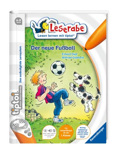 Produktbild des tiptoi Buches Der neue Fußball mit der Artikelnummer 38591. Bitte hier klicken für den Audiodatei-Download.