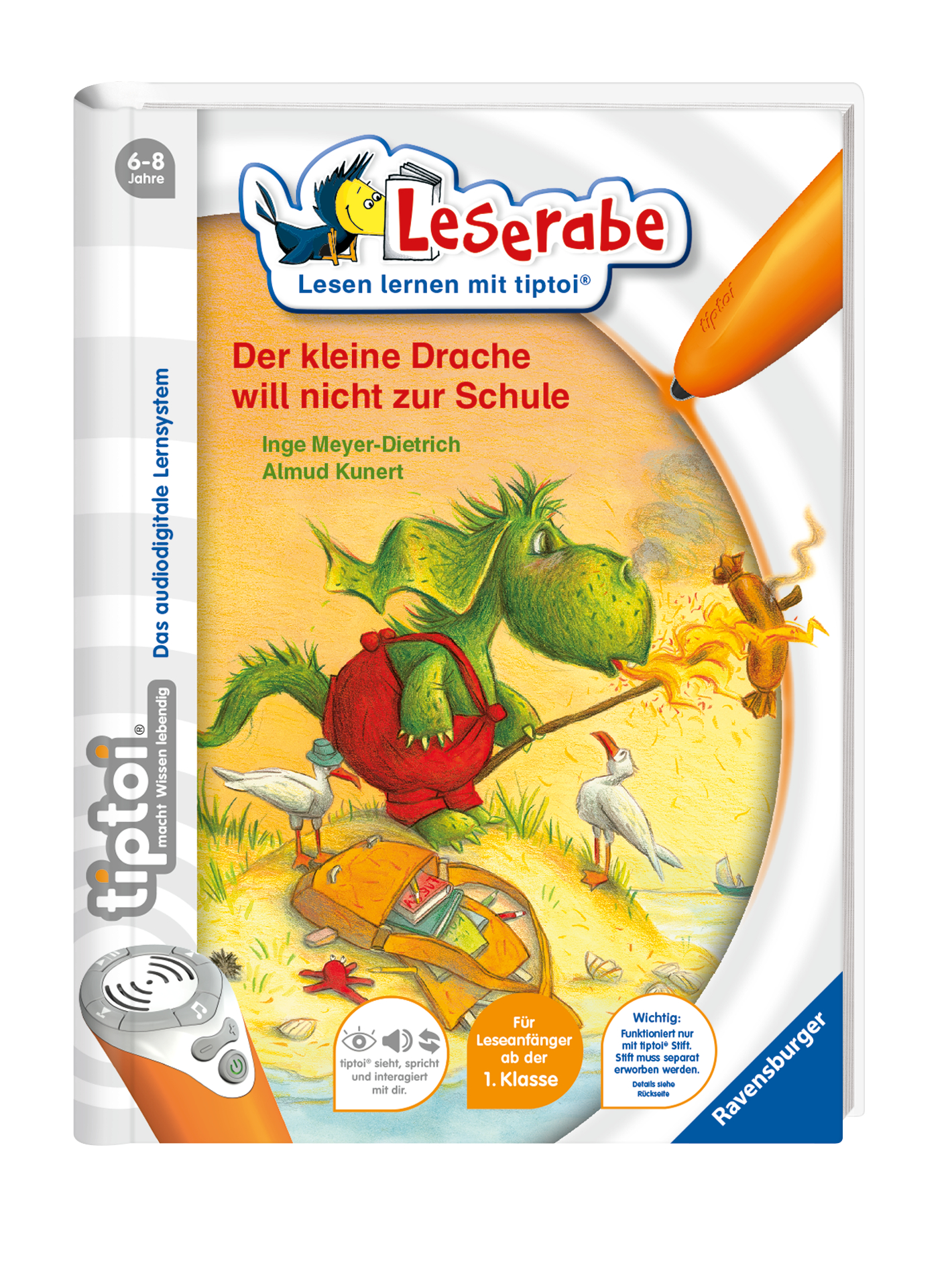 Produktbild des tiptoi Buches Der kleine Drache will nicht zur Schule mit der Artikelnummer 38592. Bitte hier klicken für den Audiodatei-Download.