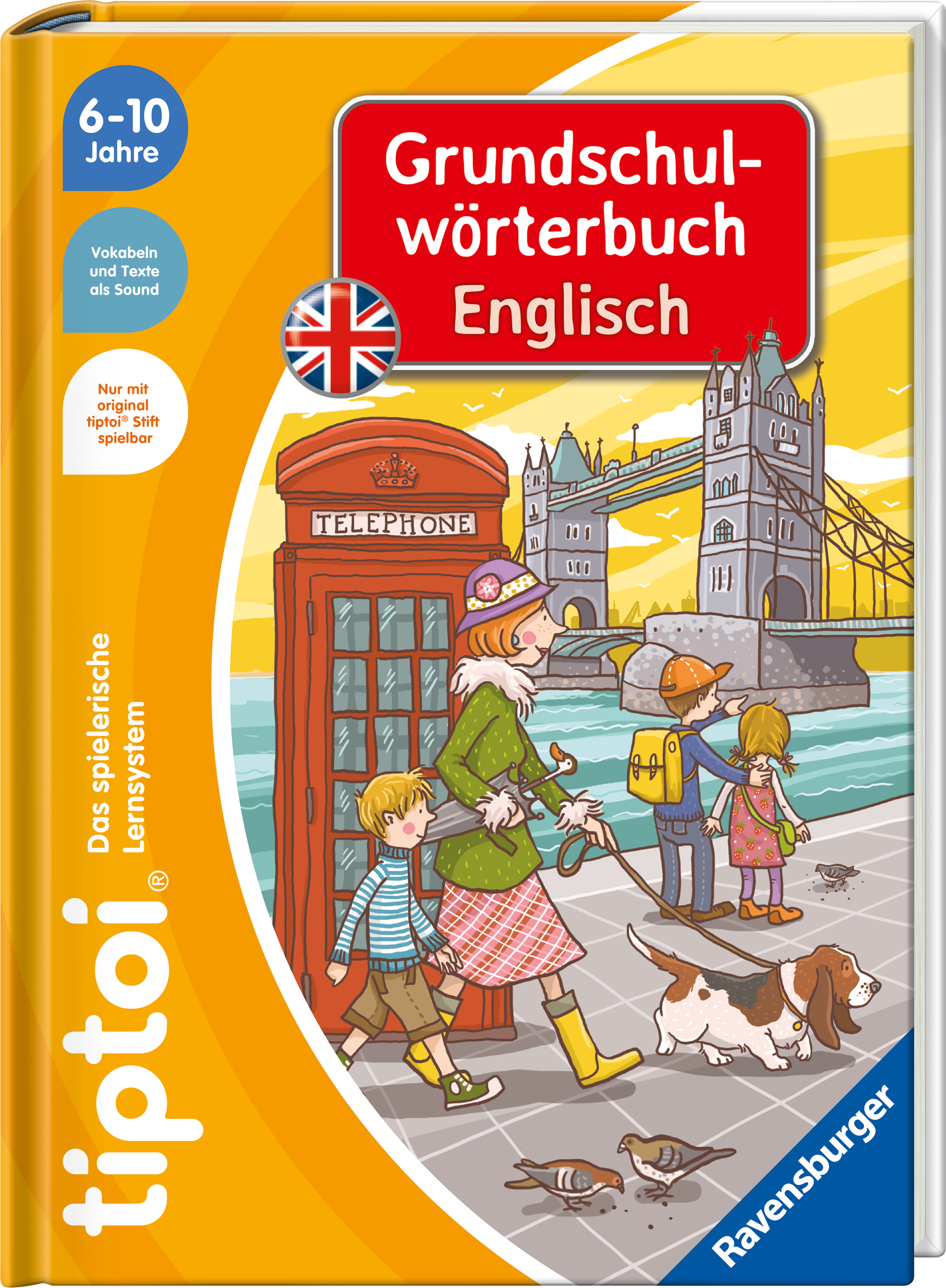 Produktbild des tiptoi Buches Grundschulwörterbuch Englisch mit der Artikelnummer 49285. Bitte hier klicken für den Audiodatei-Download.