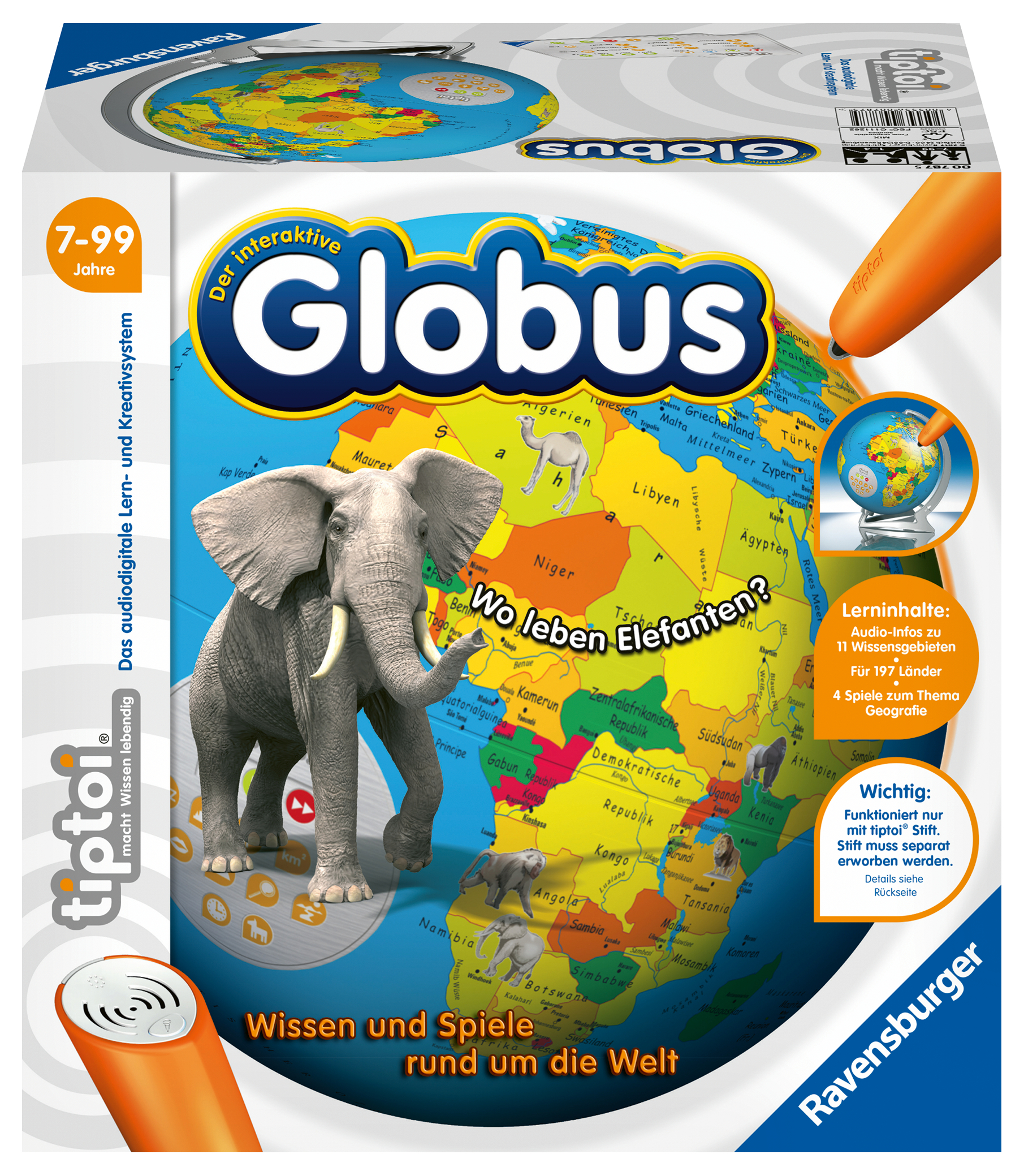 Produktbild des tiptoi Artikels Der interaktive Globus mit der Artikelnummer 00787