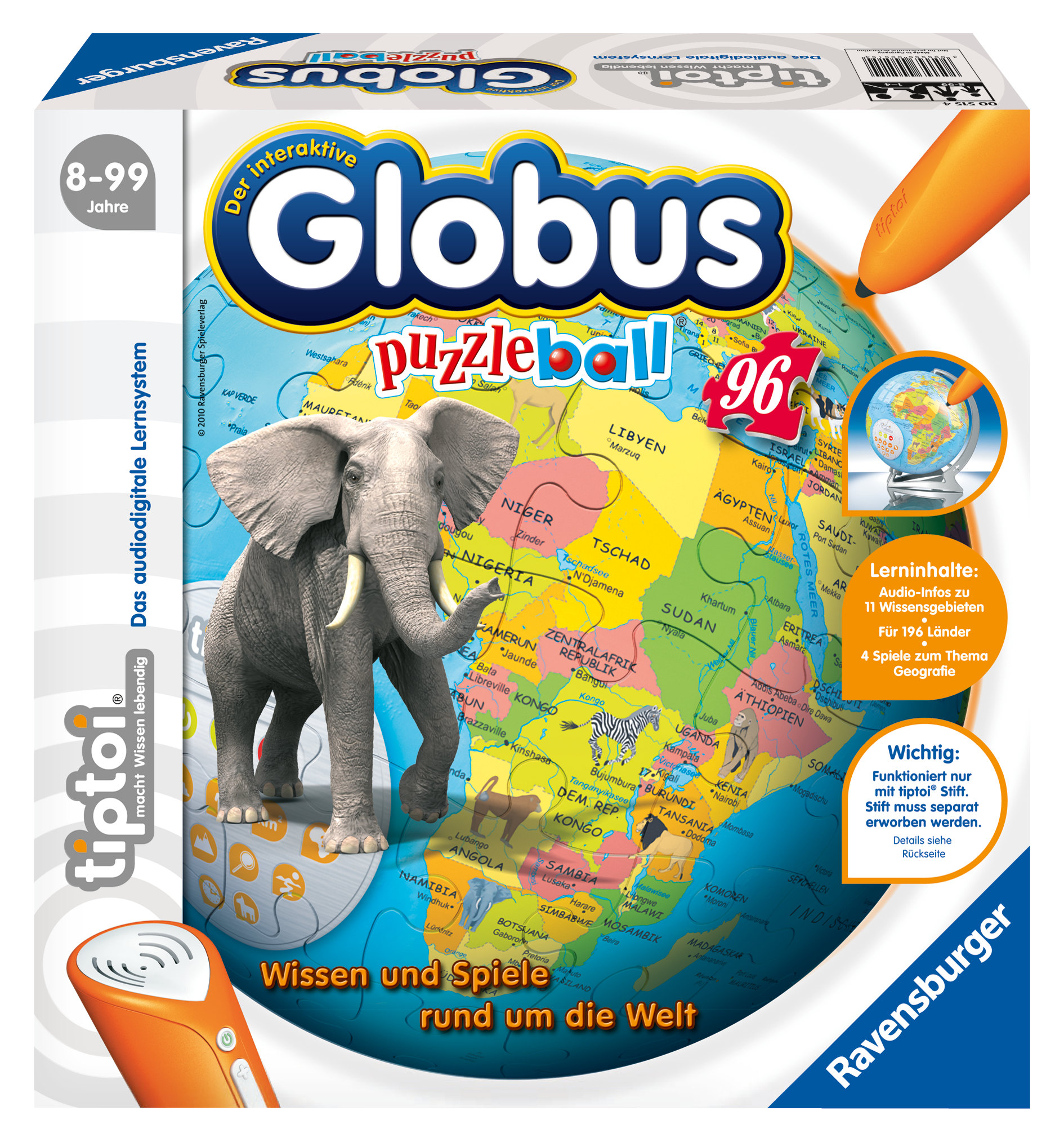 Produktsbild des tiptoi Artikels Der interaktive Globus Puzzleball mit der Artikelnummer 00515