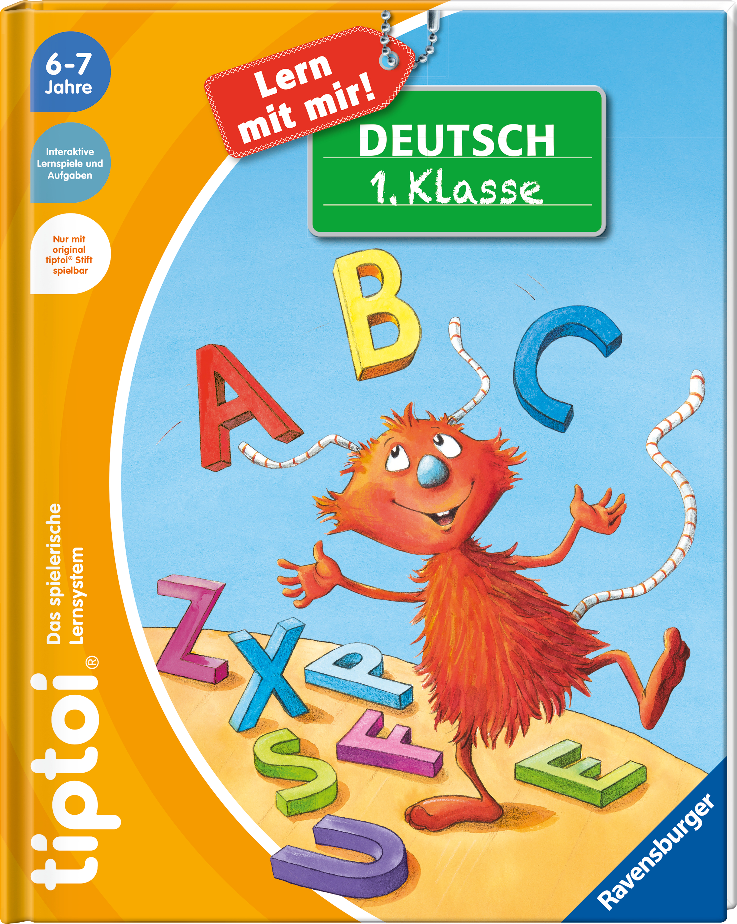 Produktbild des tiptoi Buches Lern mit mir! Deutsch 1. Klasse mit der Artikelnummer 49283. Bitte hier klicken für den Audiodatei-Download.