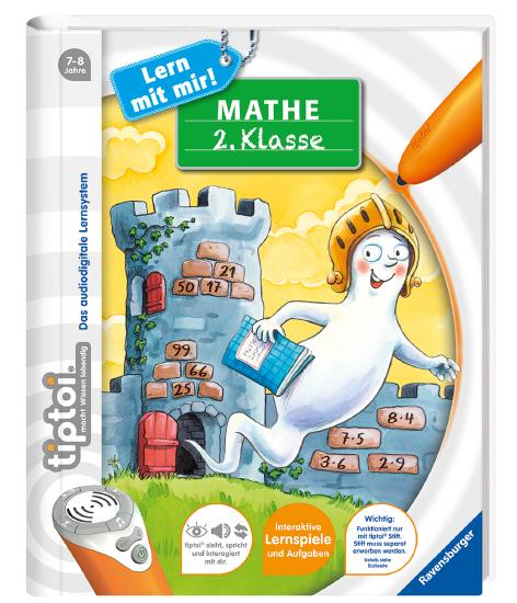 Produktbild des tiptoi Buches Mathe 2. Klasse mit der Artikelnummer 41807. Bitte hier klicken für den Audiodatei-Download.