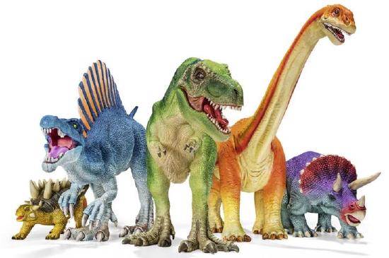 Produktbild der tiptoi Audiodatei Spielfiguren Dinosaurier Artikelnummer 80277. Diese Audiodatei enthält die Spielfiguren Tyrannosaurus, Tyrannosaurus klein, Gigantosaurus, Gigantosaurus klein, Camarasaurus, Camarasaurus klein, Spinosaurus, Spinosaurus klein, Stegosaurus, Triceratops, Triceratops klein, Euoplocephalus, Pteranodon, Velociraptor, Therizinosaurus, Carnotaurus