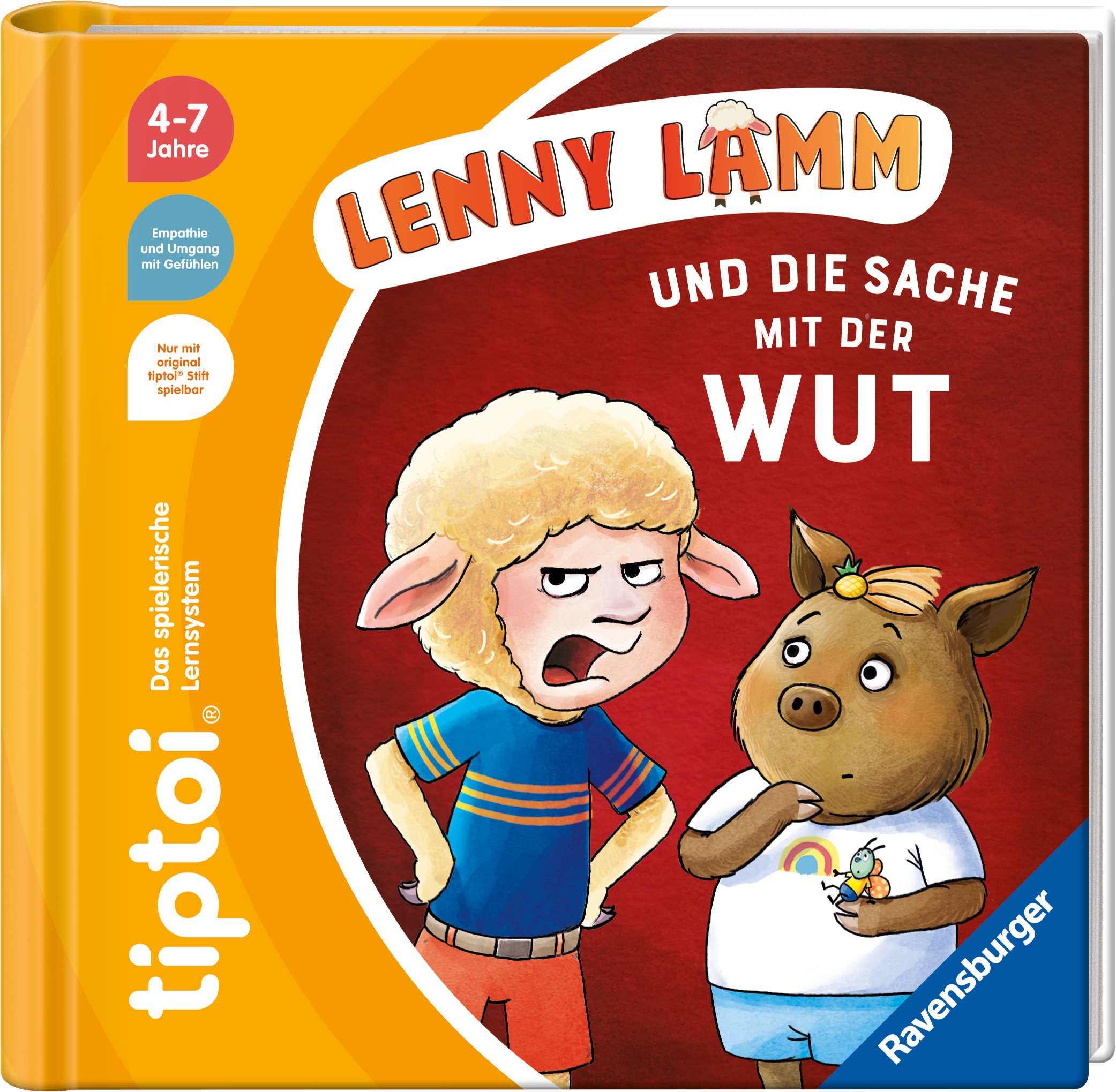 Produktbild des tiptoi Buches Lenny Lamm und die Sache mit der Wut mit der Artikelnummer 49293. Bitte hier klicken für den Audiodatei-Download