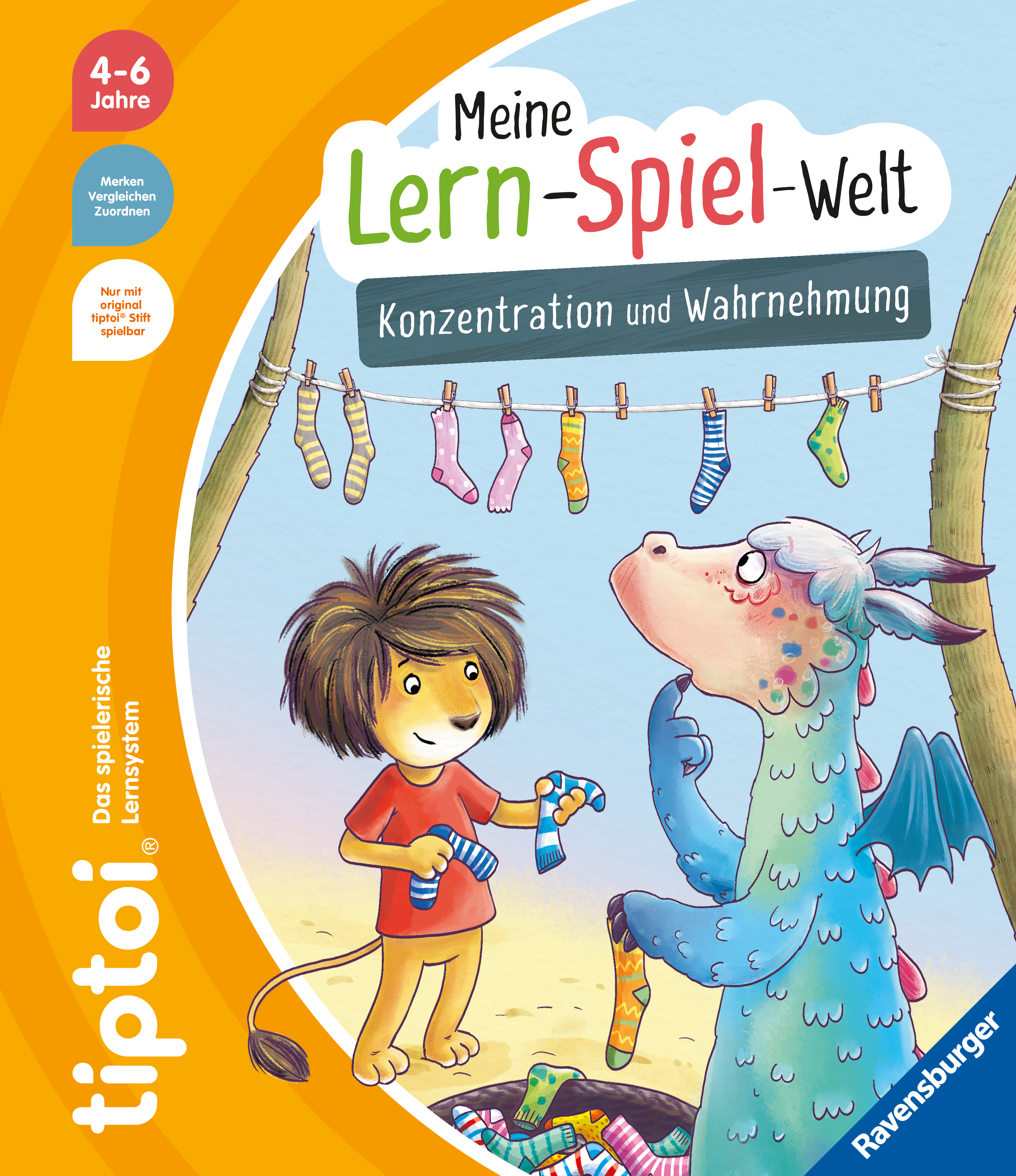 Produktbild des tiptoi Buches Meine Lern-Spiel-Welt Konzentration & Wahrnehmung mit der Artikelnummer 49281. Bitte hier klicken für den Audiodatei-Download.