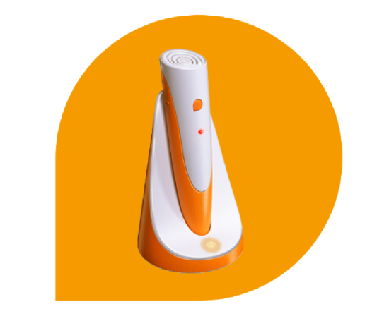 Bild des tiptoi Stiftes der vierten Generation in der tiptoi Ladestation.