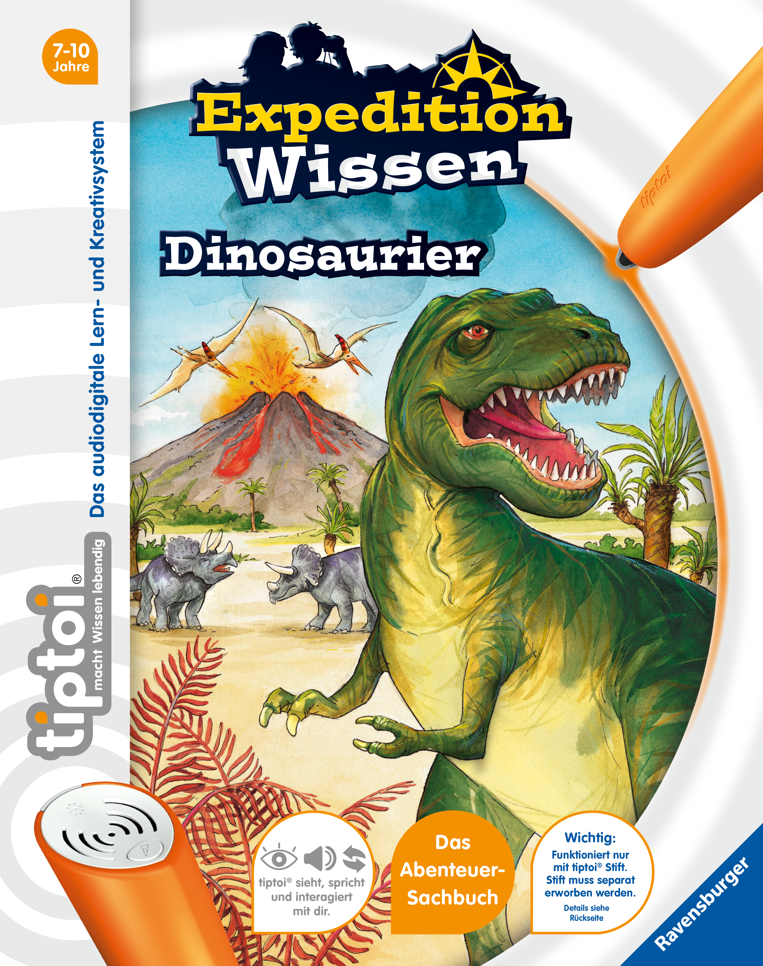 Produktbild des tiptoi Buches Dinosaurier mit der Artikelnummer 55399. Bitte hier klicken für den Audiodatei-Download.