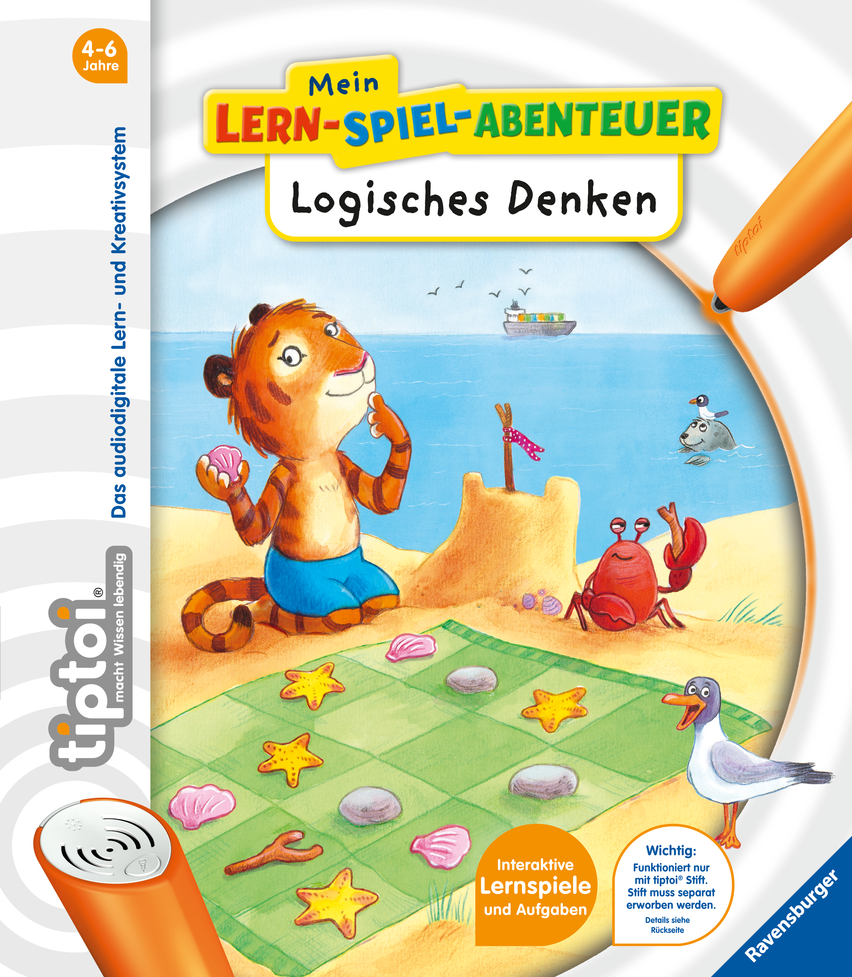 Produktbild des tiptoi Buches Mein Lern-Spiel-Abenteuer Logisches Denken mit der Artikelnummer 65892. Bitte hier klicken für den Audiodatei-Download.