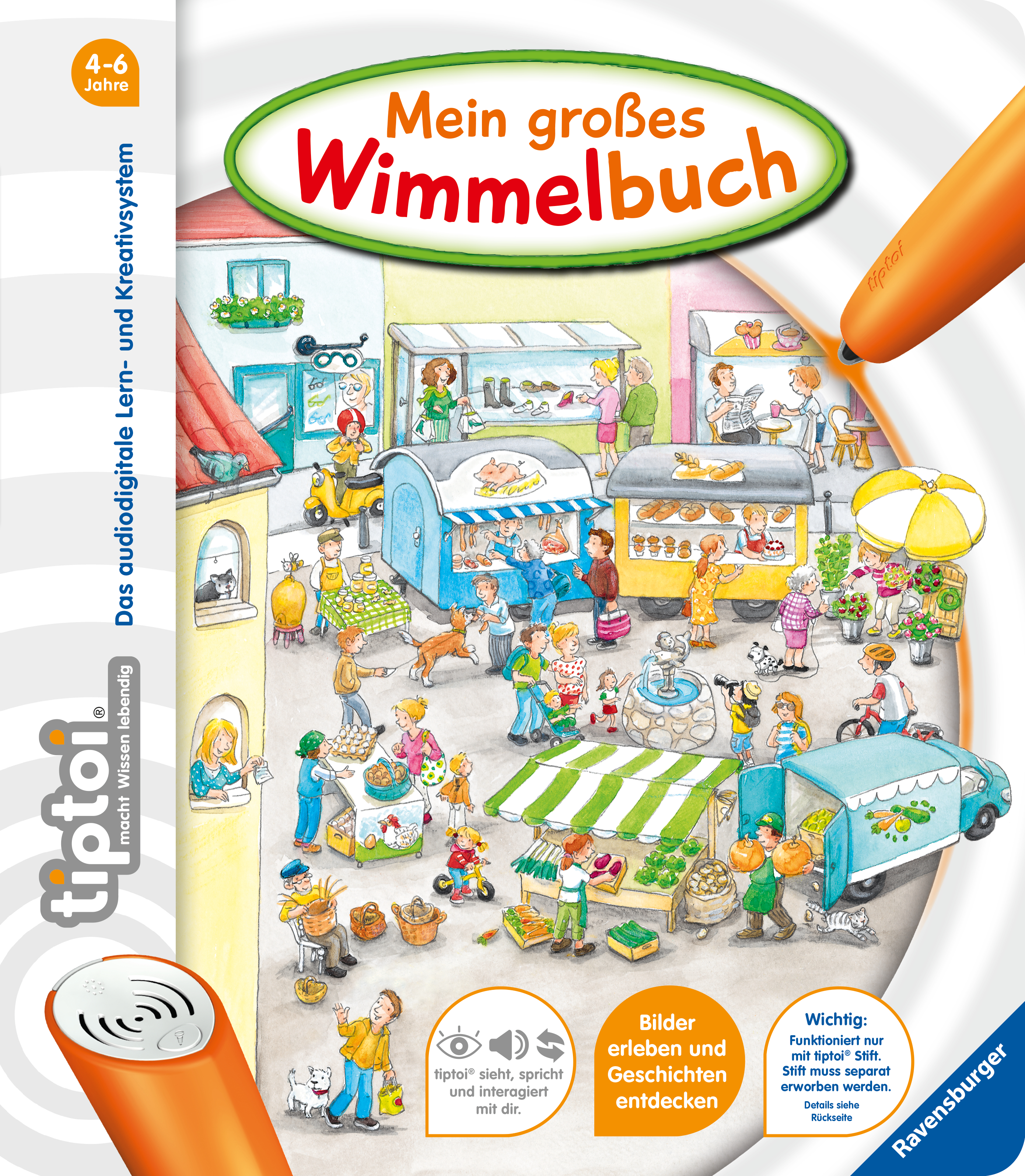 Produktbild des tiptoi Buches Mein großes Wimmelbuch mit der Artikelnummer 44567. Bitte hier klicken für den Audiodatei-Download.
