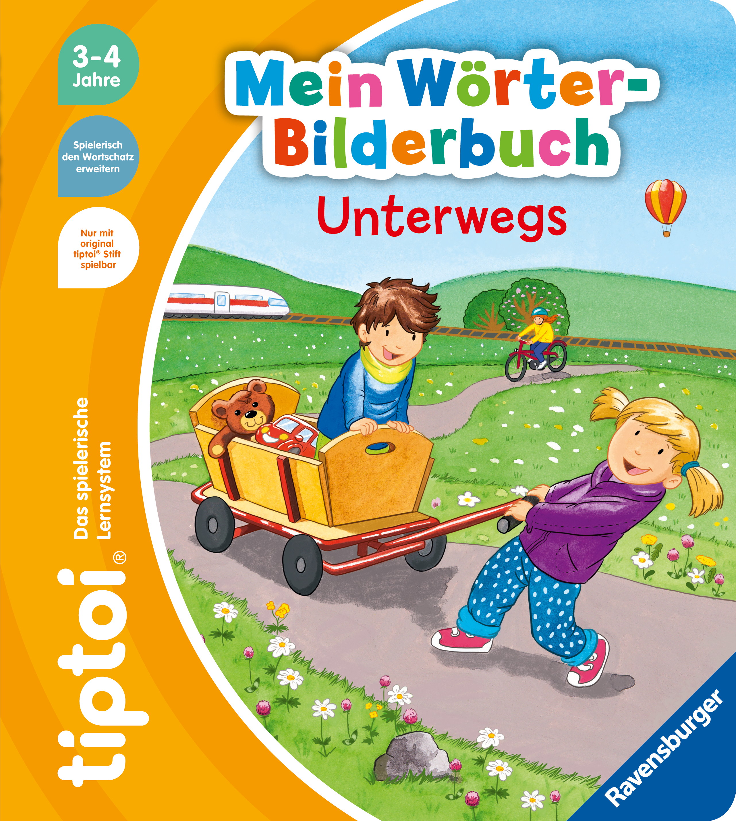 Produktbild des tiptoi Buches Mein Wörter-Bilderbuch Unterwegs mit der Artikelnummer 49265. Bitte hier klicken für den Audiodatei-Download.