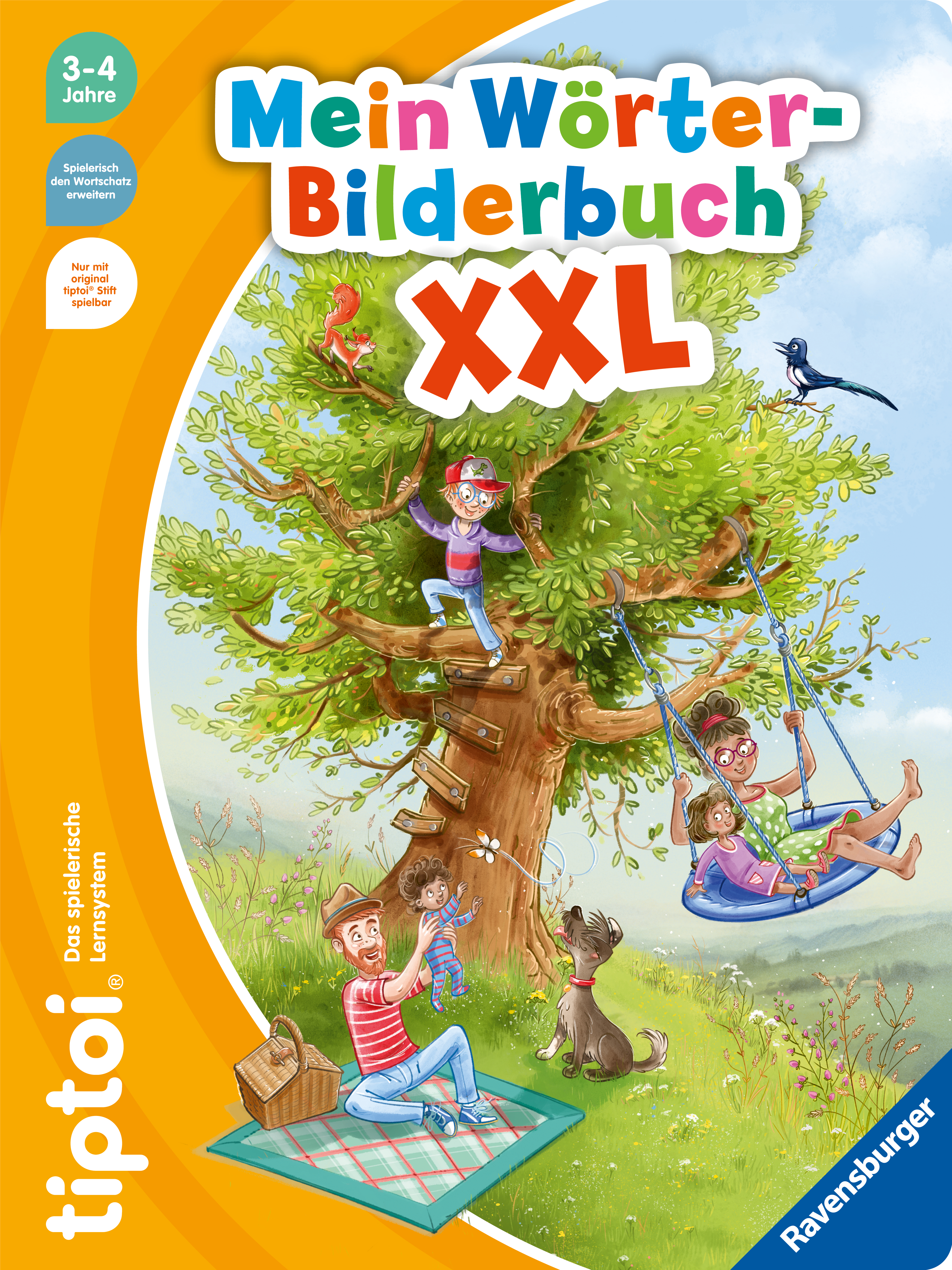 Produktbild des tiptoi Buches Mein Wörter-Bilderbuch XXL mit der Artikelnummer 49257. Bitte hier klicken für den Audiodatei-Download.