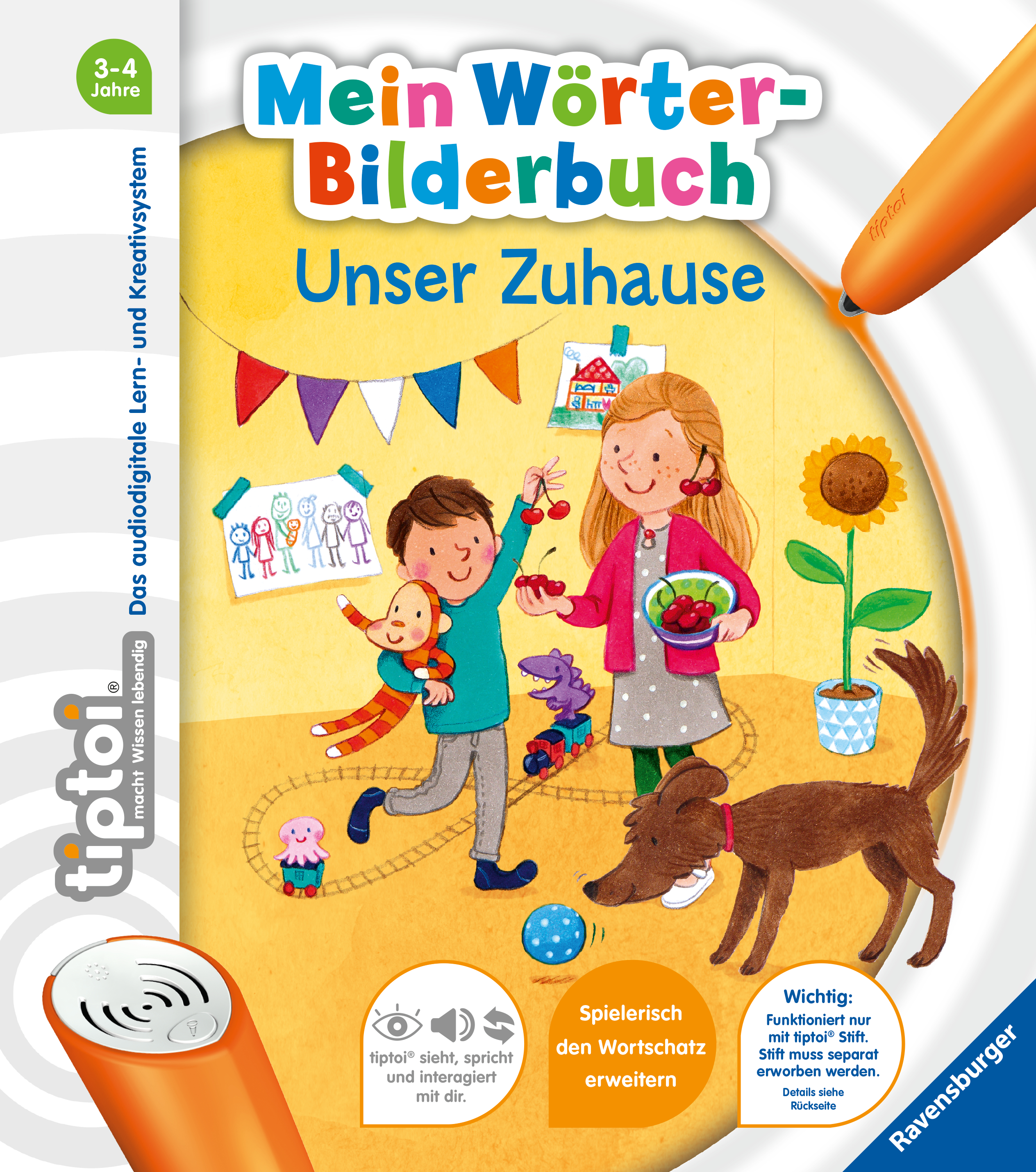Produktbild des tiptoi Buches Mein Wörter-Bilderbuch: Unser Zuhause mit der Artikelnummer 55405. Bitte hier klicken für den Audiodatei-Download.