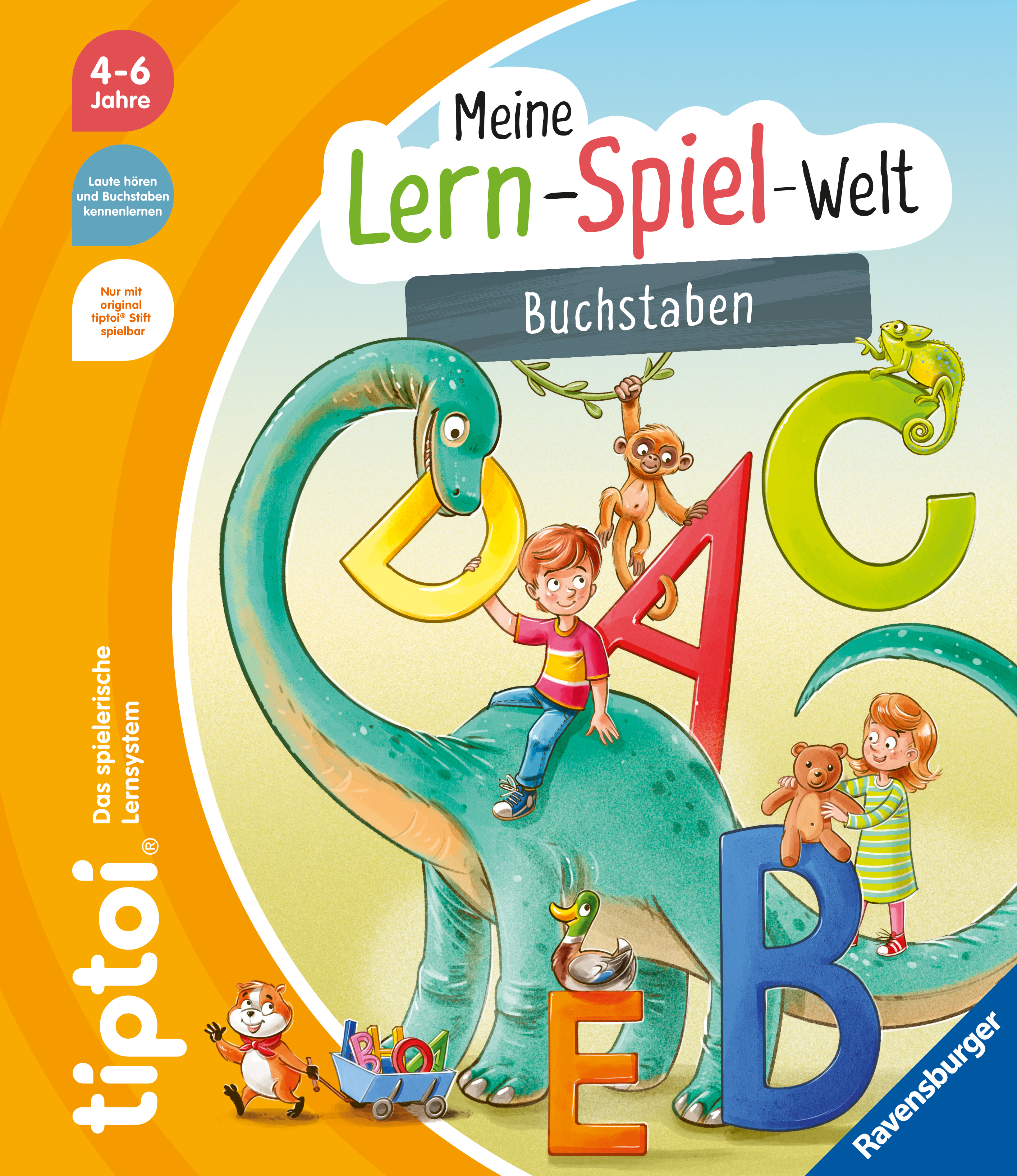 Produktbild des tiptoi Buches Meine Lern-Spiel-Welt: Buchstaben mit der Artikelnummer 49274. Bitte hier klicken für den Audiodatei-Download.
