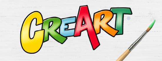 Farbiges Creart Logo mit Pinsel.