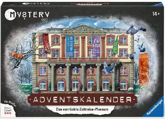 Produktbild des Mystery Adventskalenders - PRO - Das verrückte Zeitreisemuseum, 2024. Artikelnummer 23853.