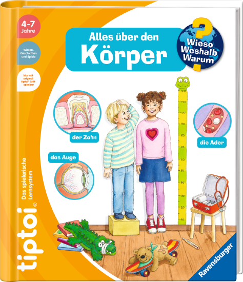 Produktbild des tiptoi Buches Wieso? Weshalb? Warum? Alles über den Körper. Artikelnummer 49228. Bitte hier klicken für den Audiodatei-Download.