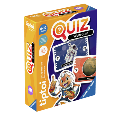 Produktbild des tiptoi Quiz Weltraum. Artikelnummer 00223. Bitte hier klicken für den Audiodatei-Download.