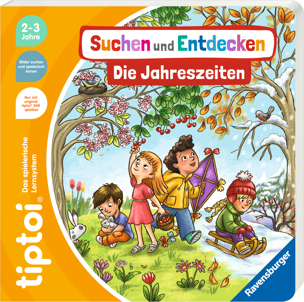 Produkbild des tiptoi Buches Suchen und Entdecken Die Jahreszeiten mit der Artikelnummer 49230. Bitte hier klicken für den Audiodatei-Download.