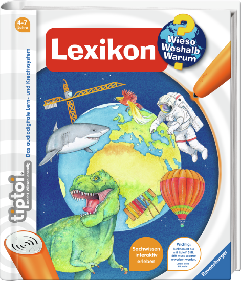 Produktbild des tiptoi Buches Wieso? Weshalb? Warum? Lexikon. Artikelnummer 65871. Bitte hier klicken für den Audiodatei-Download.