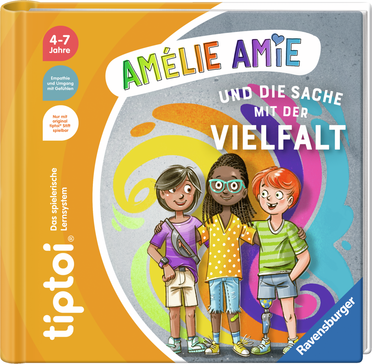 Produktbild des tiptoi&reg; Buches - Am&eacute;lie Amie und die Sache mit der Vielfalt. Artikelnummer 49298.