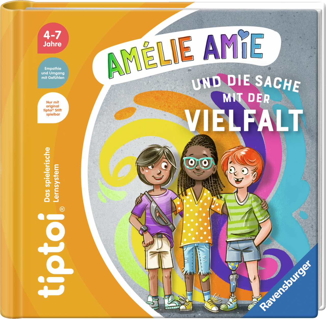 Produktbild des tiptoi® Buches - Amélie Amie und die Sache mit der Vielfalt. Artikelnummer 49298.