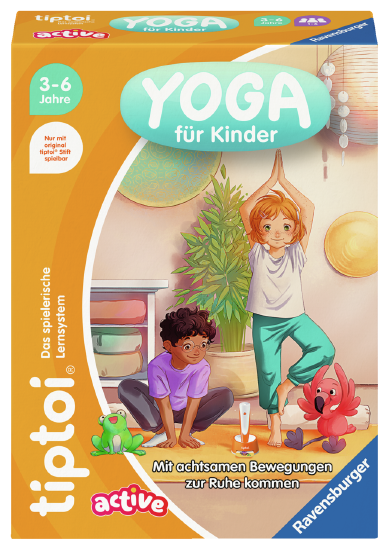 Produktbild des tiptoi Spiels ACTIVE Yoga für Kinder. Artikelnummer 00230. Bitte hier klicken für den Audiodatei-Download.
